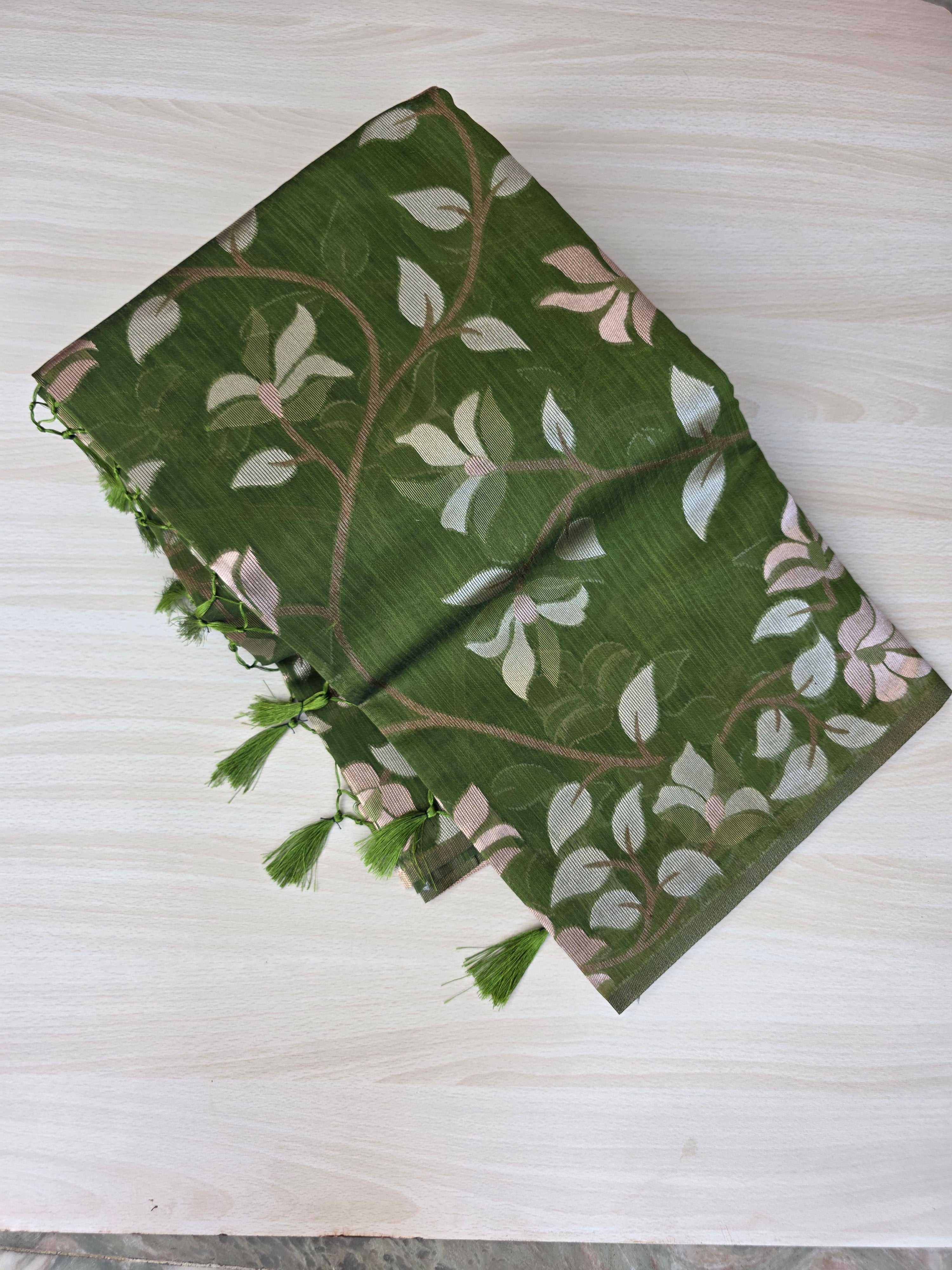 Kora silk cotton saree