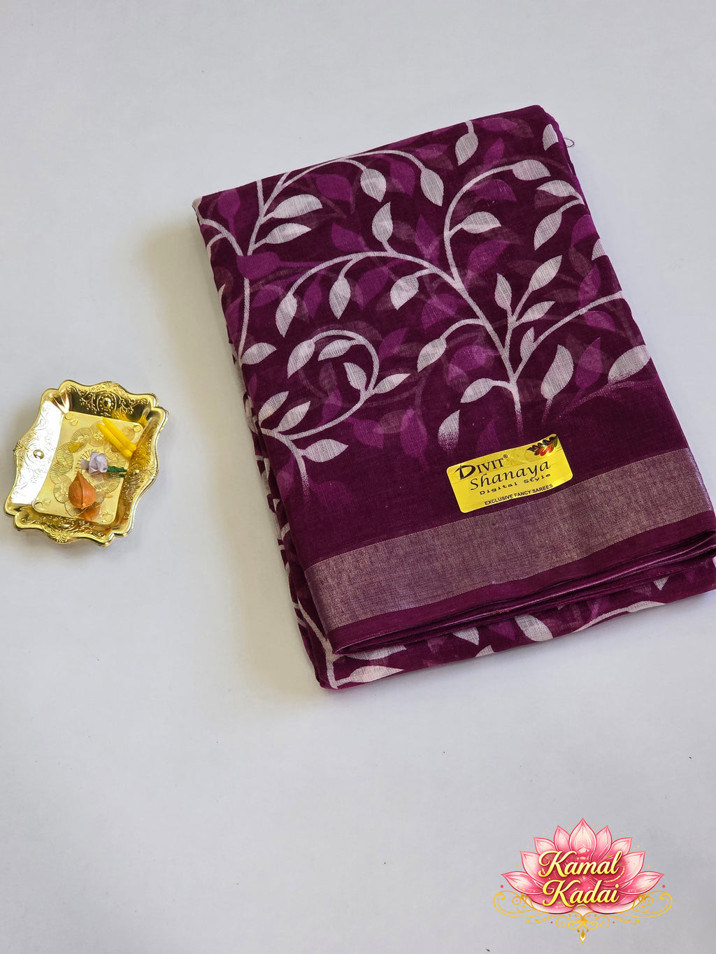Leaf print - Cotton Saree