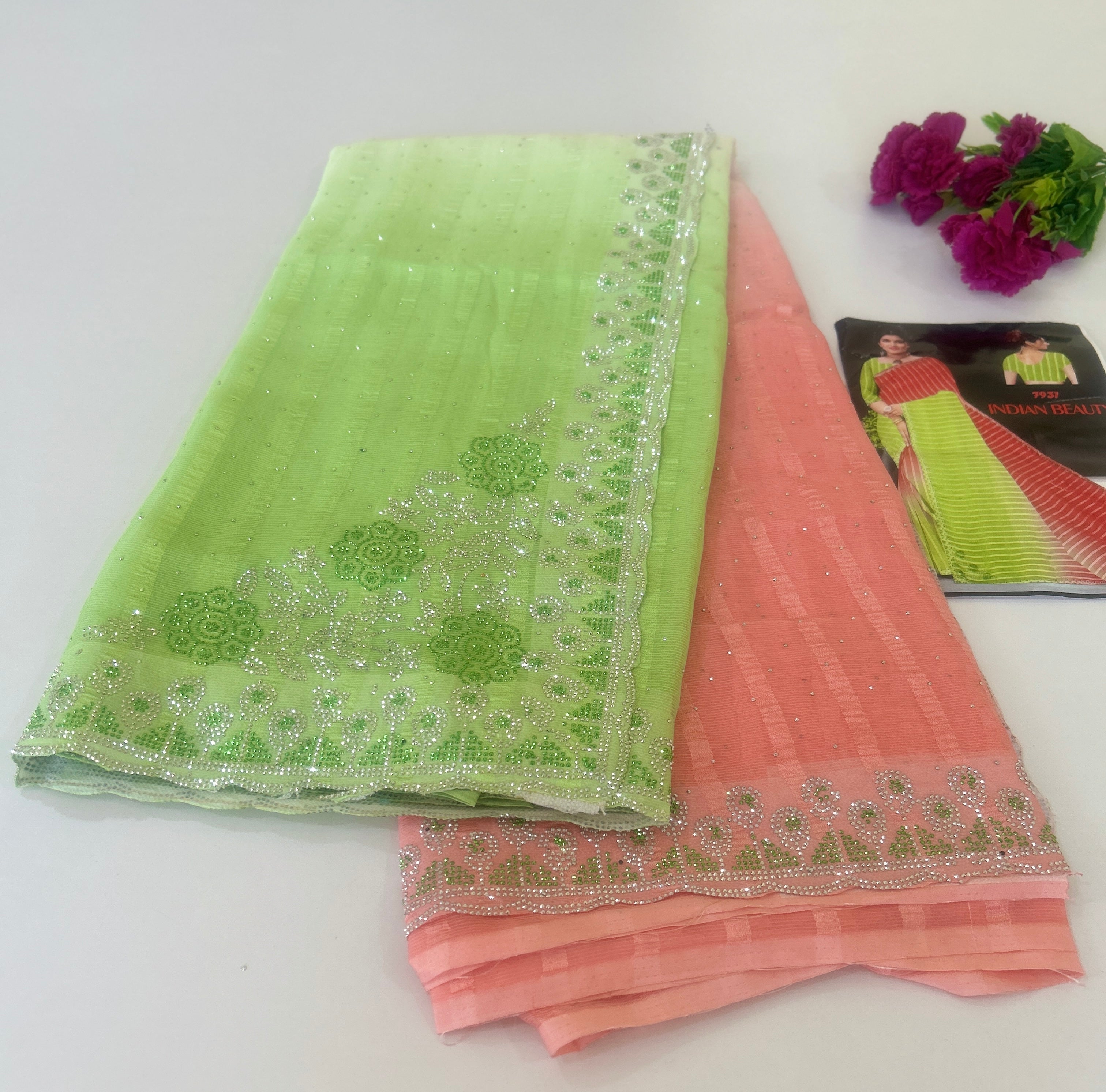 Ciffon Saree With Stone work
