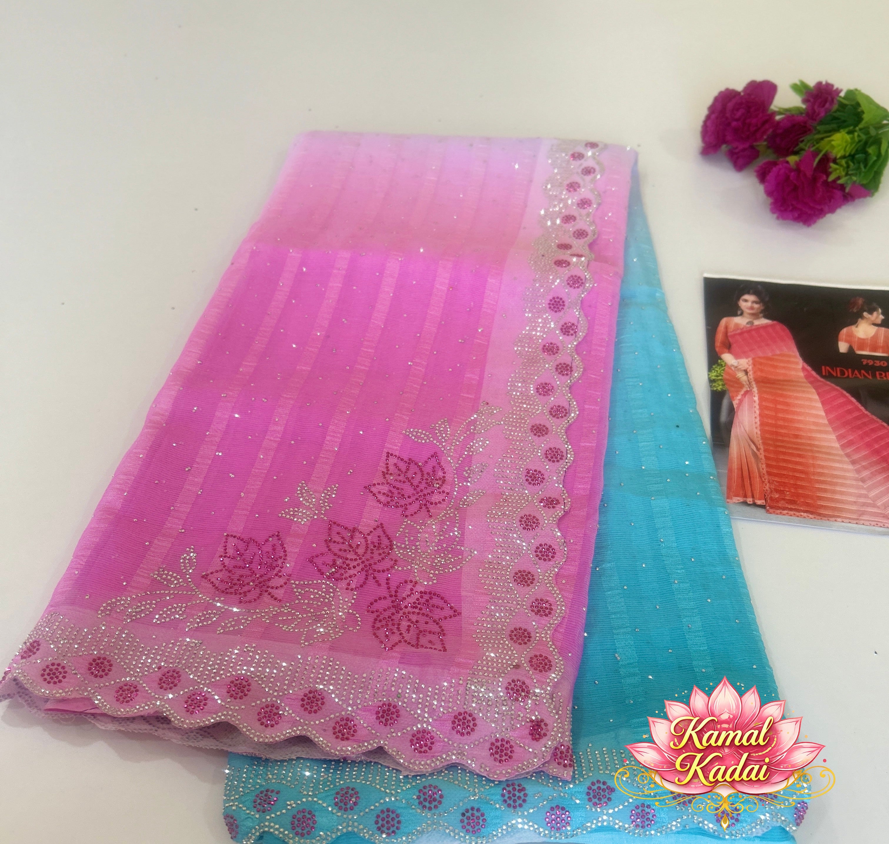 Ciffon Saree With Stone work