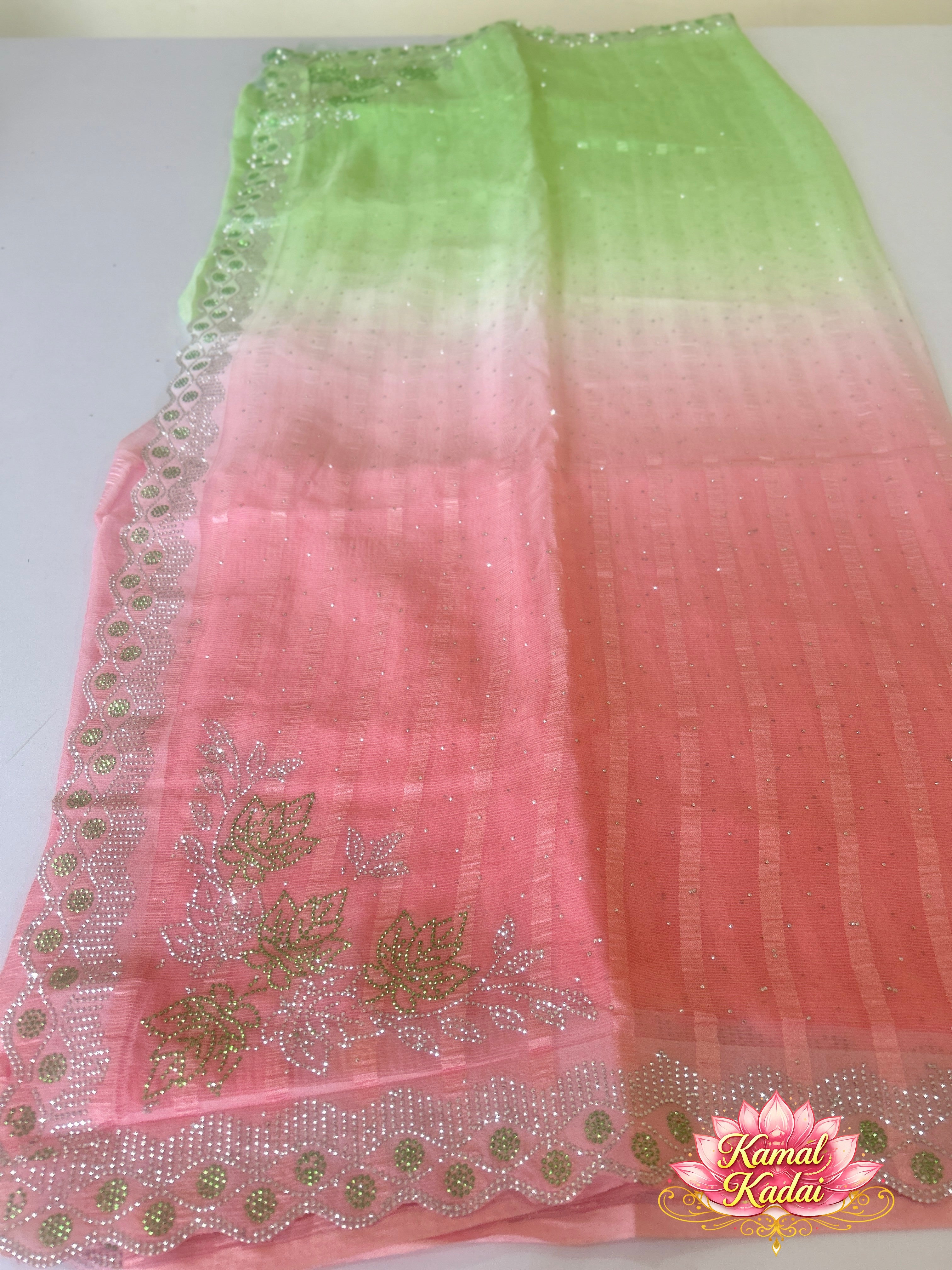 Ciffon Saree With Stone work