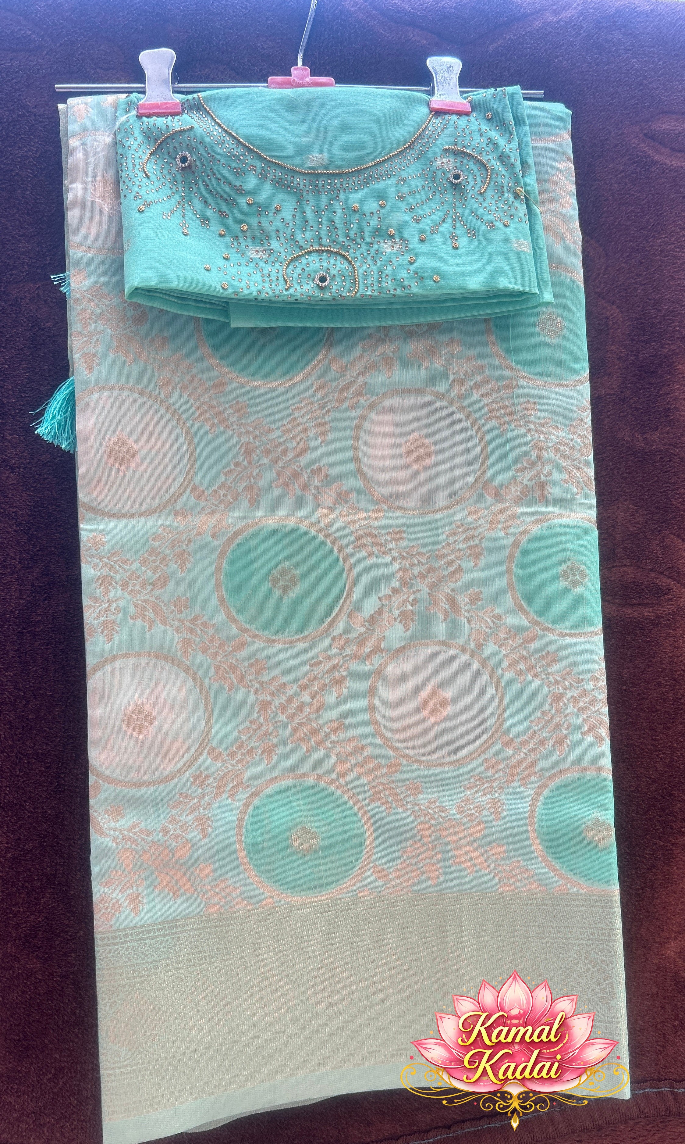 White Feather Silk With Work Blouse