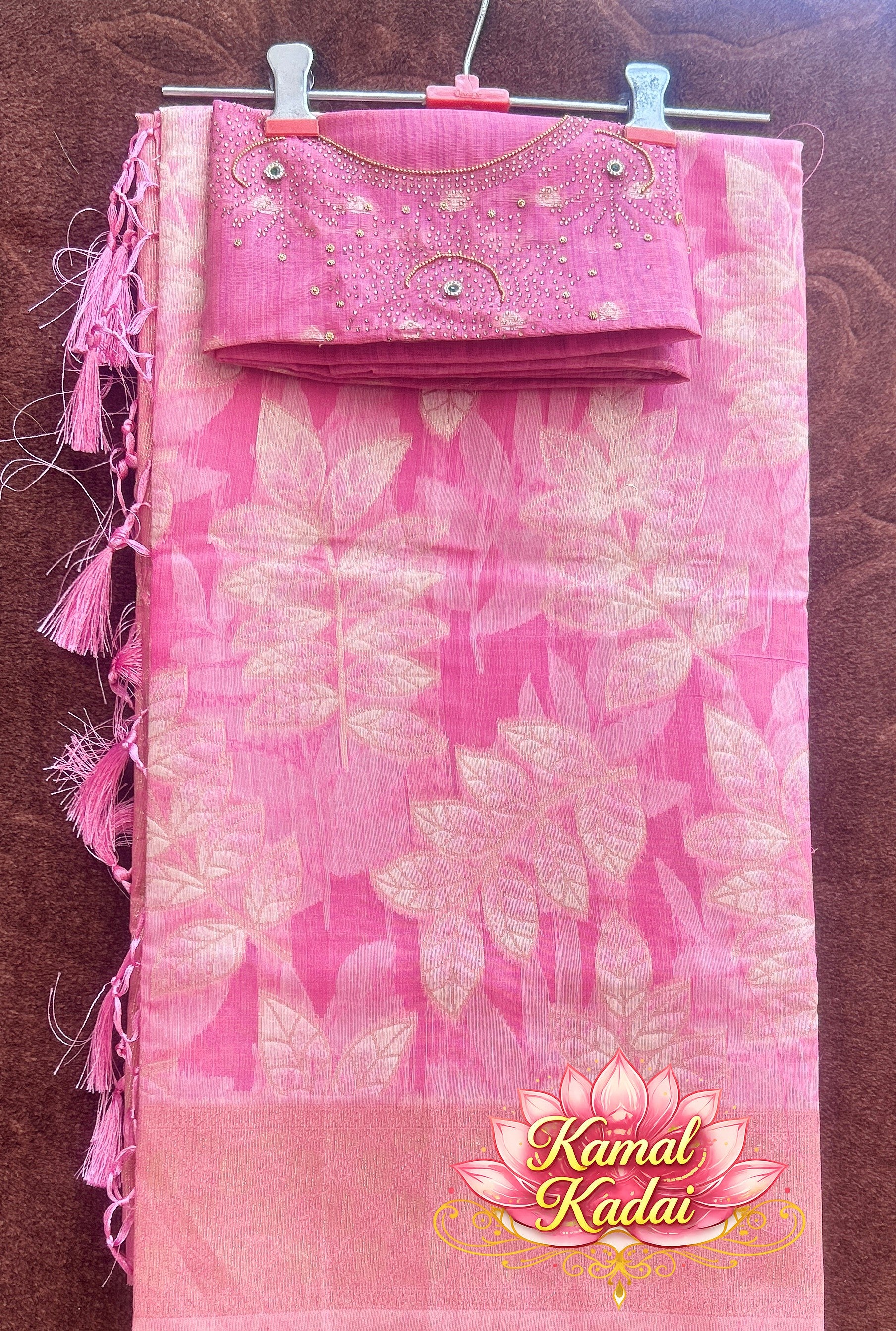 White Feather Silk With Work Blouse