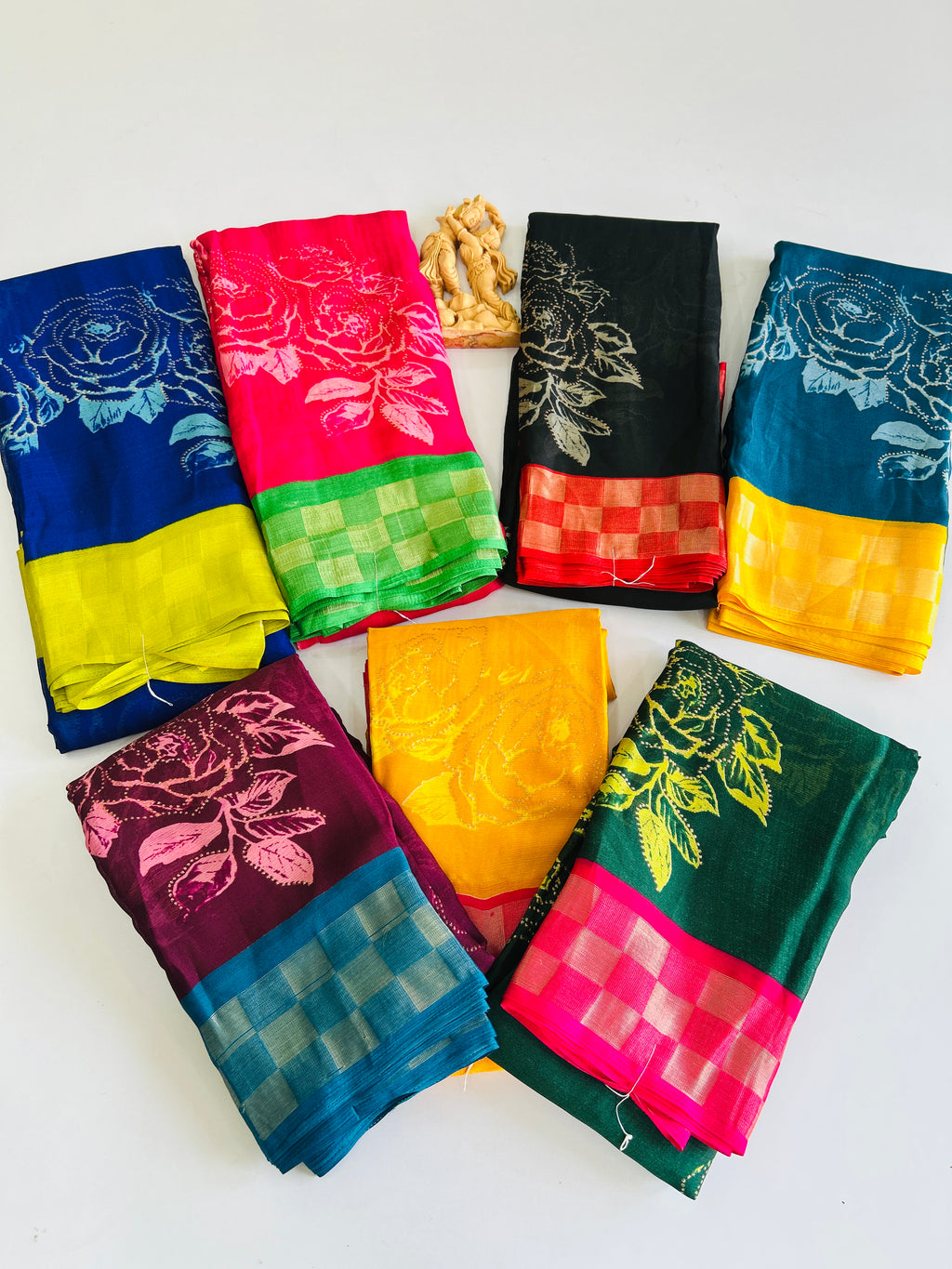 Floral Zari Border Soft Silk Saree