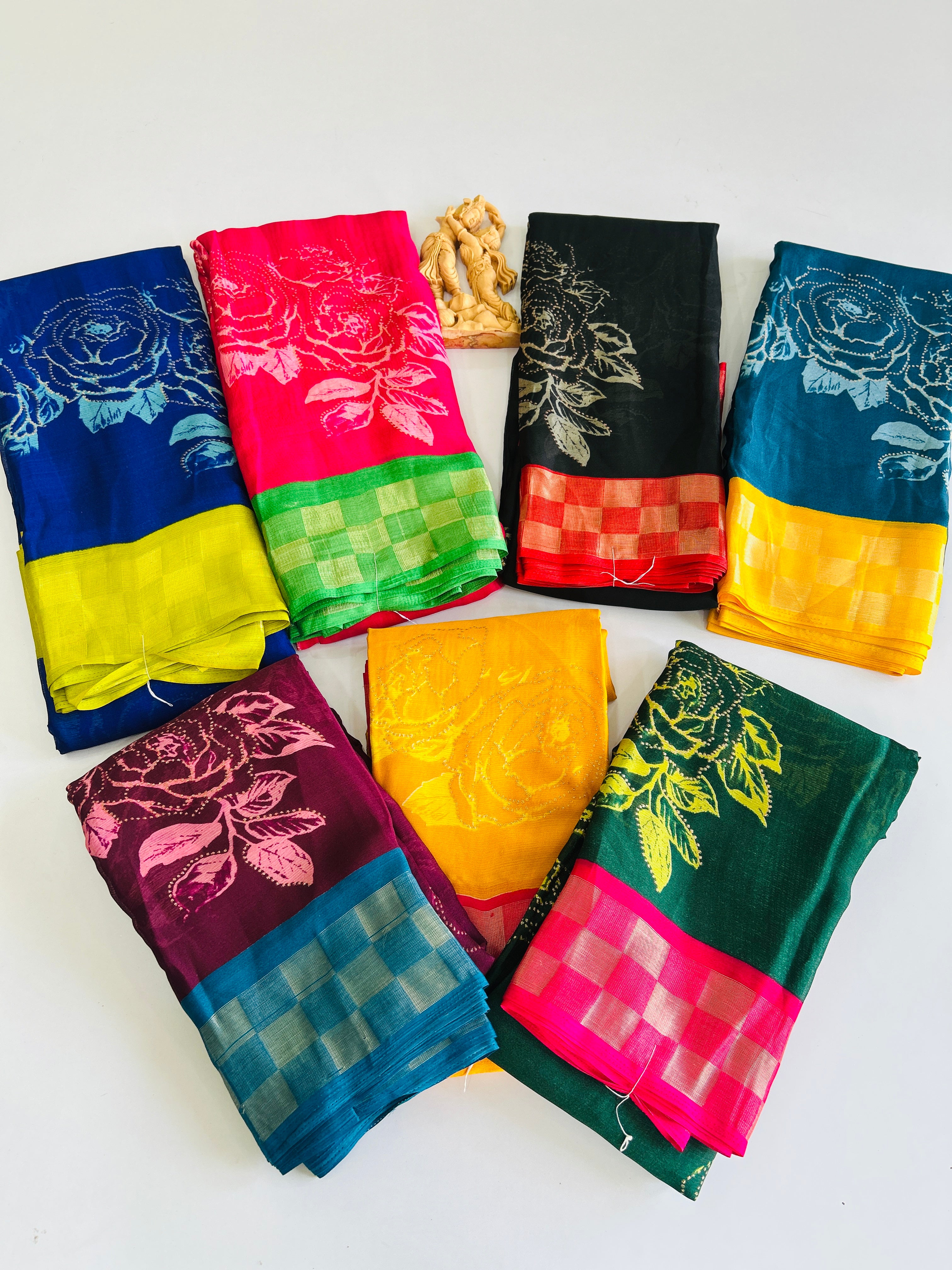Floral Zari Border Soft Silk Saree