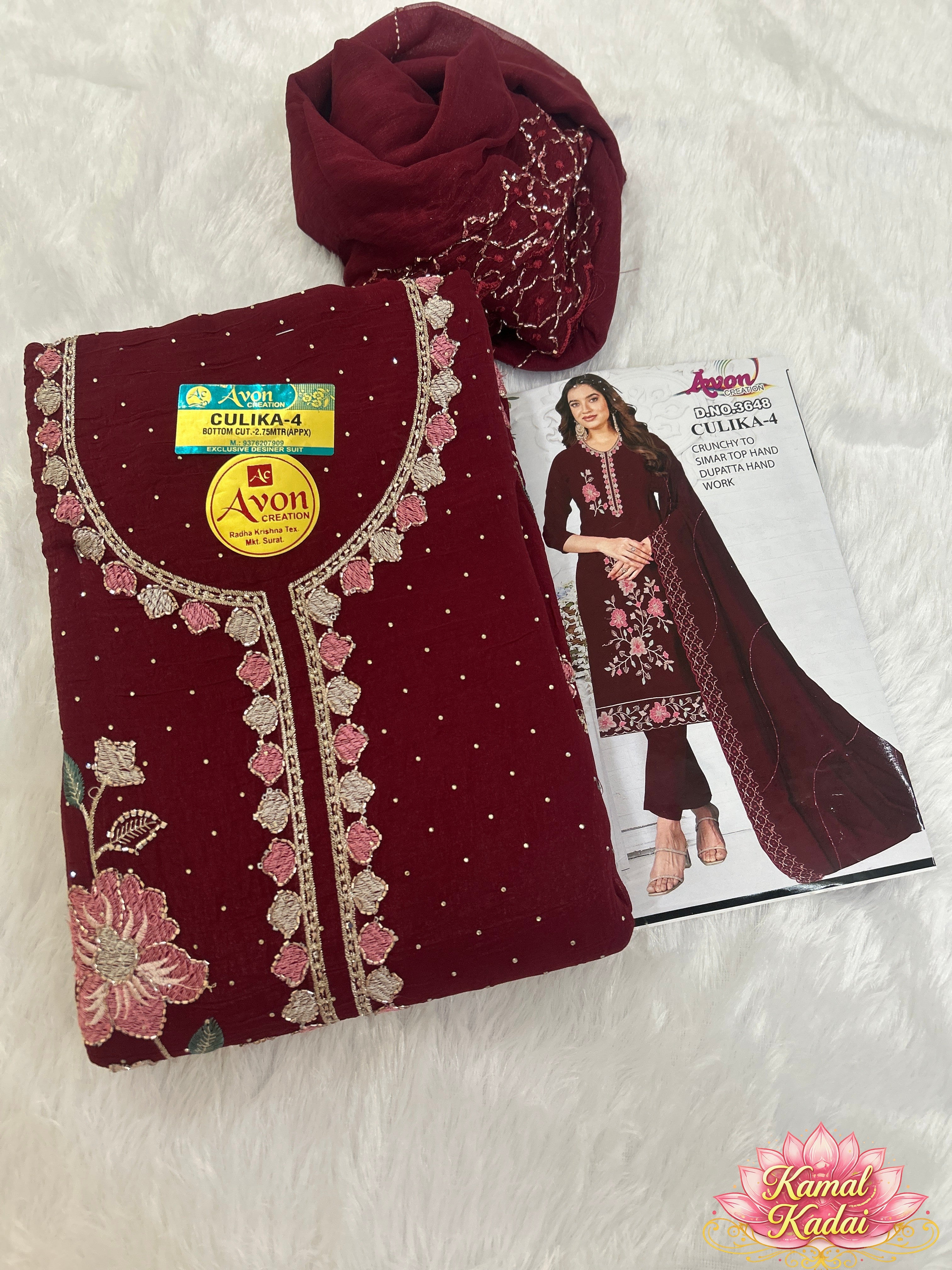 Simmer Top Dupatta Hand Work
