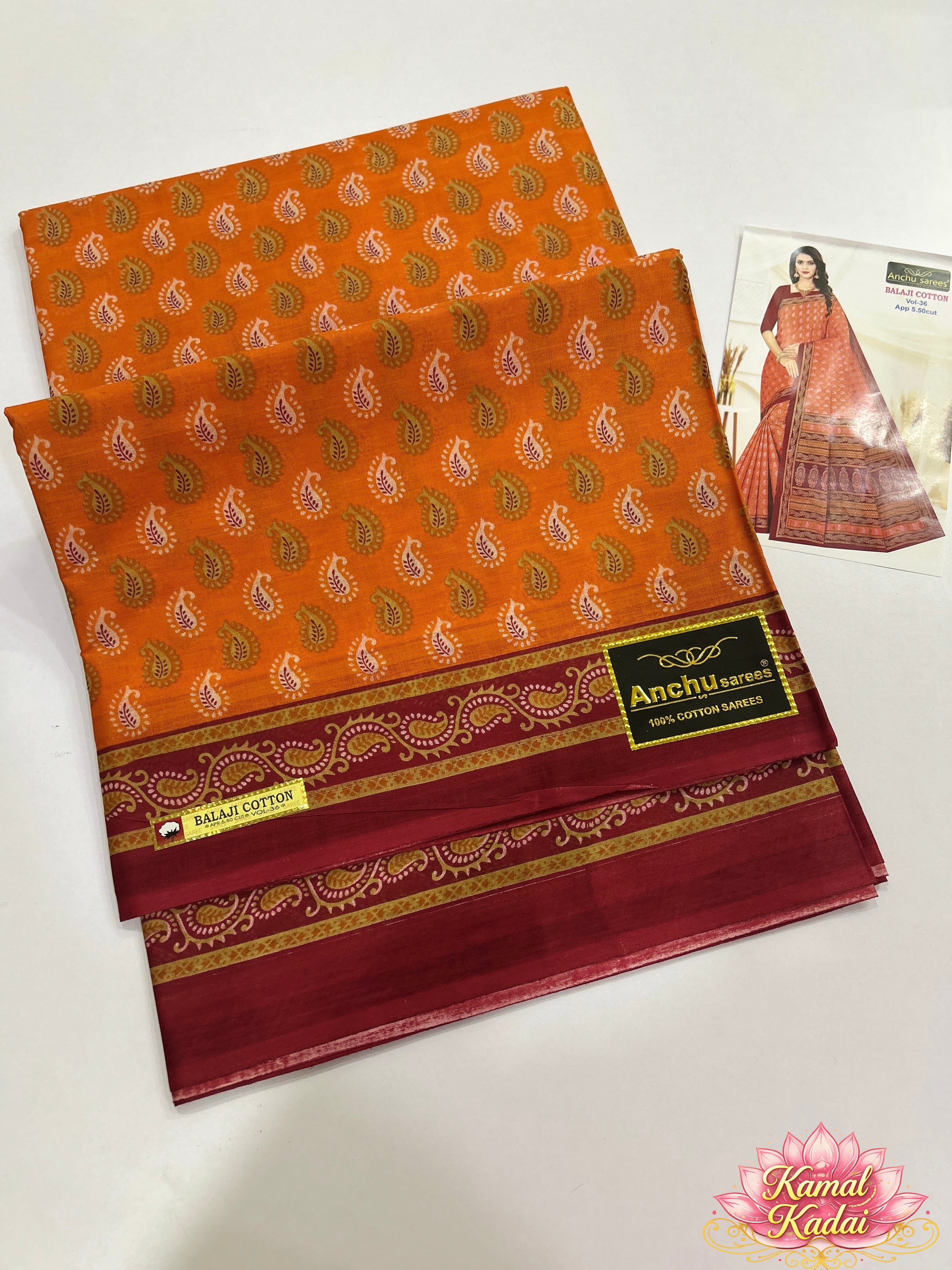 Mango Printed Cotton Saree