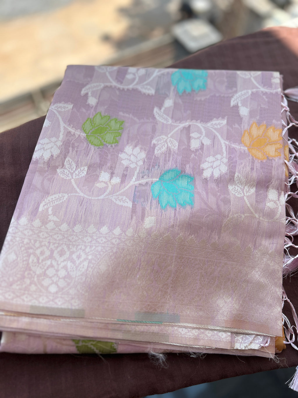 Rainbow Organza Silk Saree