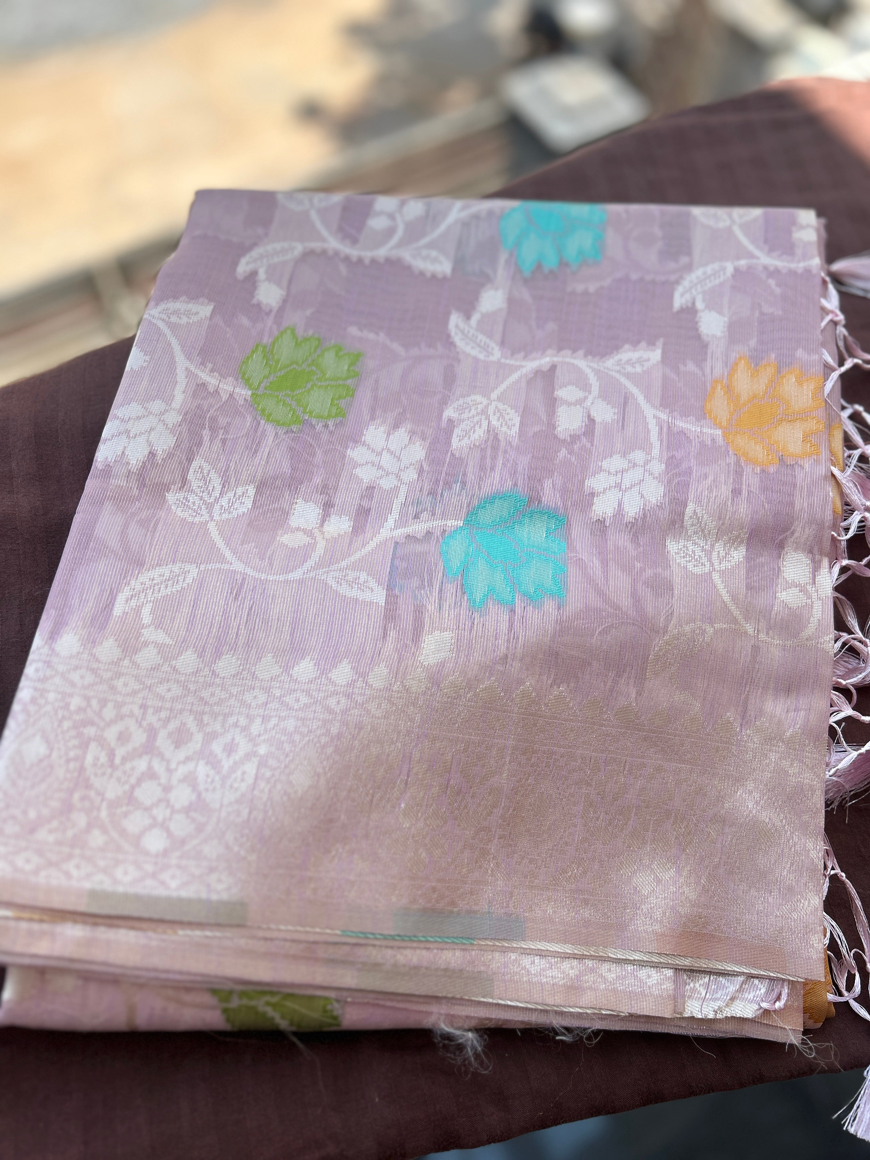 Rainbow Organza Silk Saree