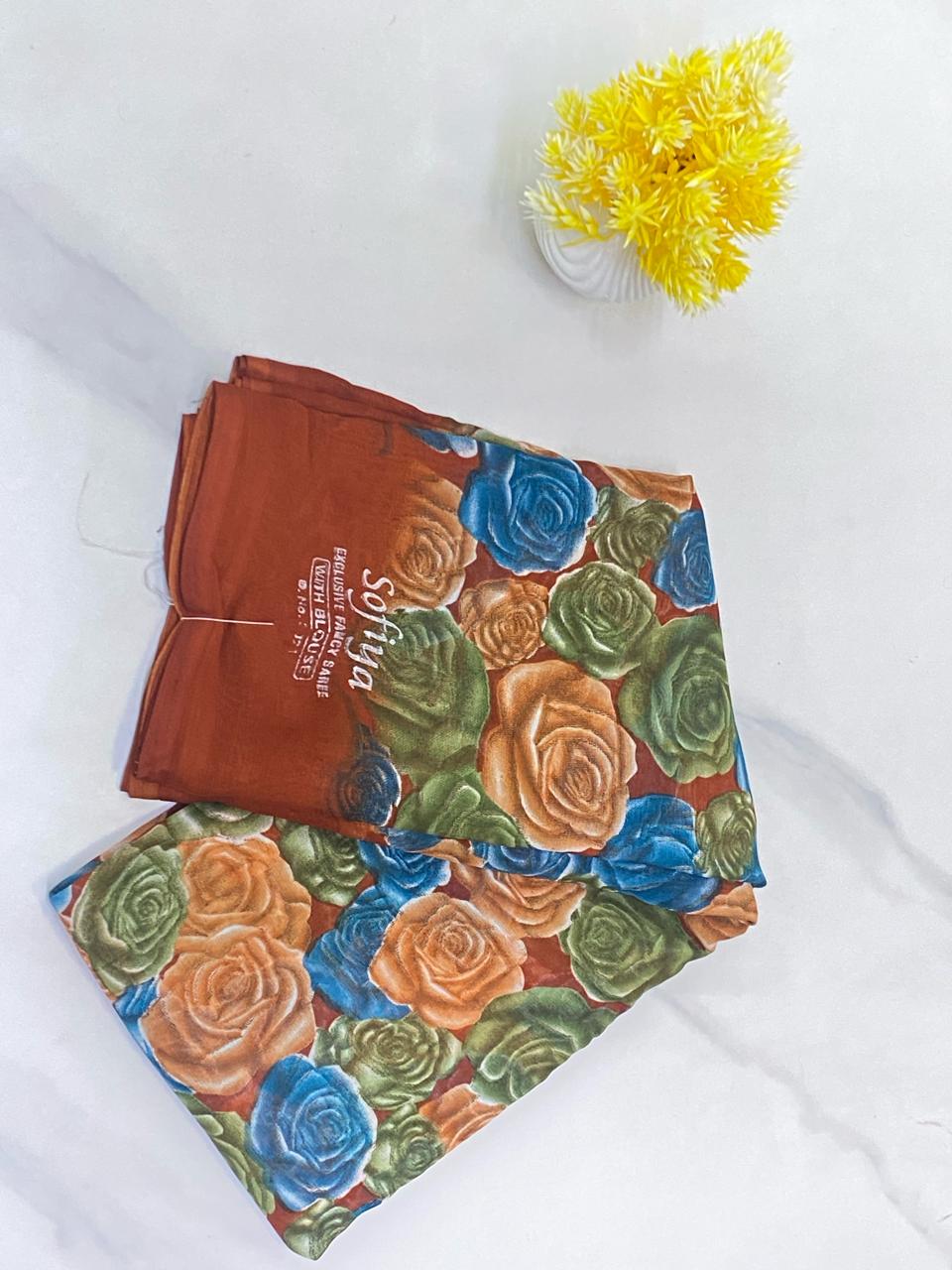 Poonam Rose & Leaf Garden Saree