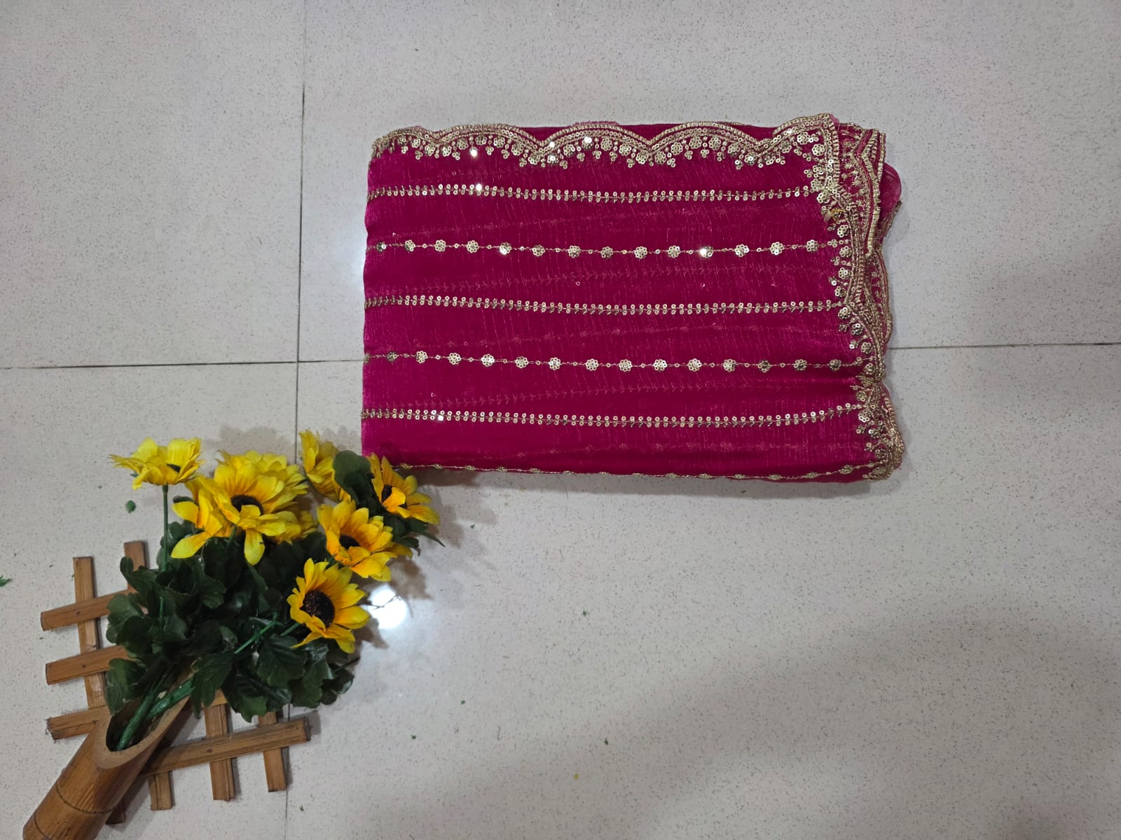 Insta Trending  Space Silk Saree - Striped Shimmer work