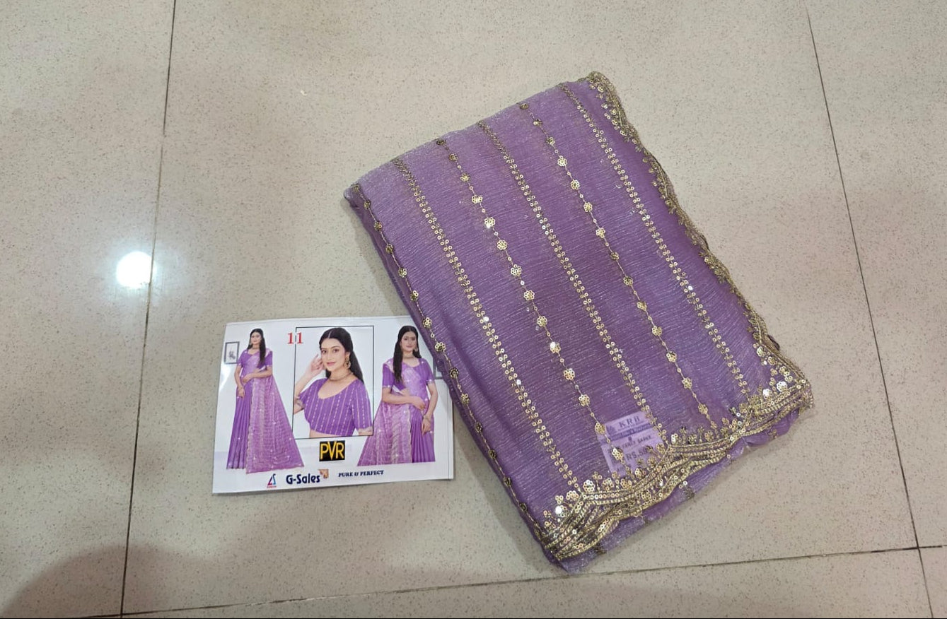 Insta Trending  Space Silk Saree - Striped Shimmer work