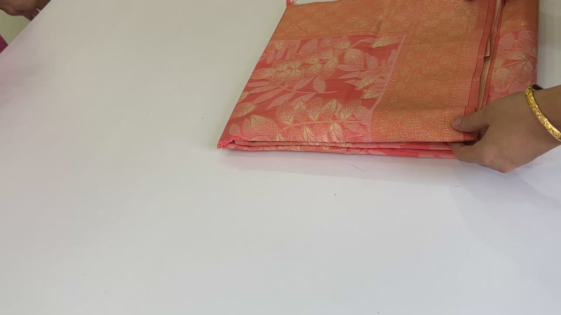 White Feather Silk With Work Blouse